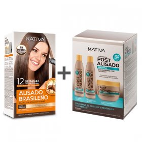 KATIVA Pack Alisado Brasileño + Post Alisado Kativa 3 unidades