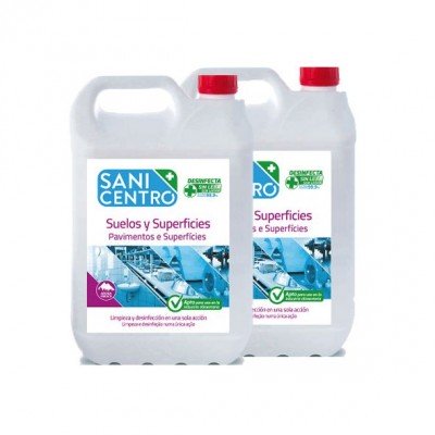 Desinfectante multisuperficies sin lejía Sanicentro 5L. Caja 2 uds